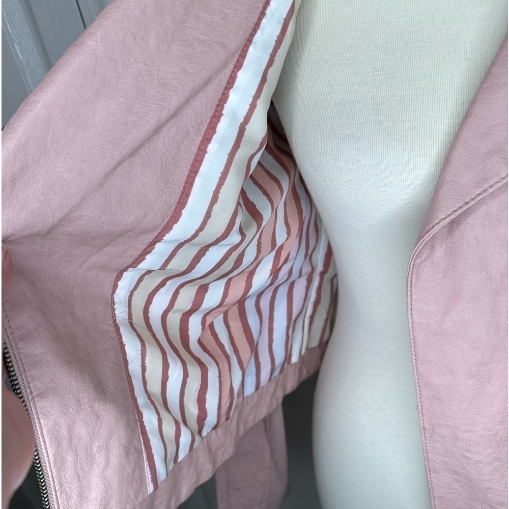 Anthropologie faux leather jacket in adorable dusty rose - Picture 11 of 14